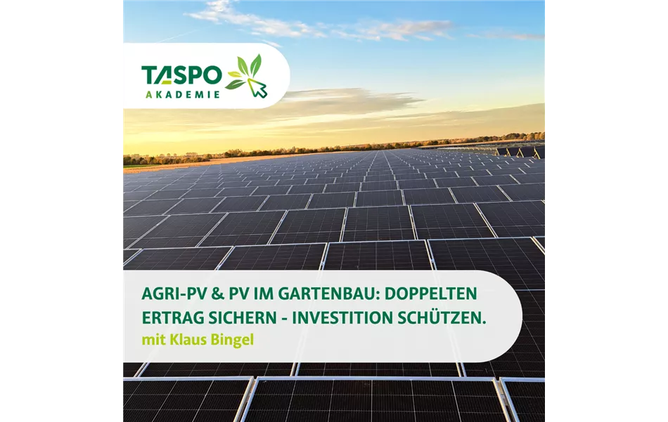 Agri-PV & PV im Gartenbau: doppelten Ertrag sichern - Investition schützen.